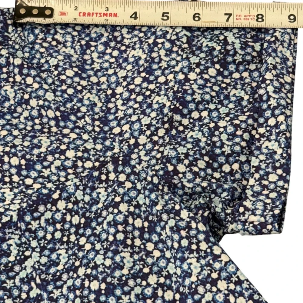 Robert Graham Modern Americana Floral‎ Shirt XL Blue Tailored Fit Short Sleeve